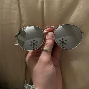 Silver Reflective Lens Circle Ray-Ban Sunglasses